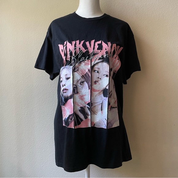 Blackpink Other - BLACKPINK Custom Pink Venom Print T-Shirt Black Size M
